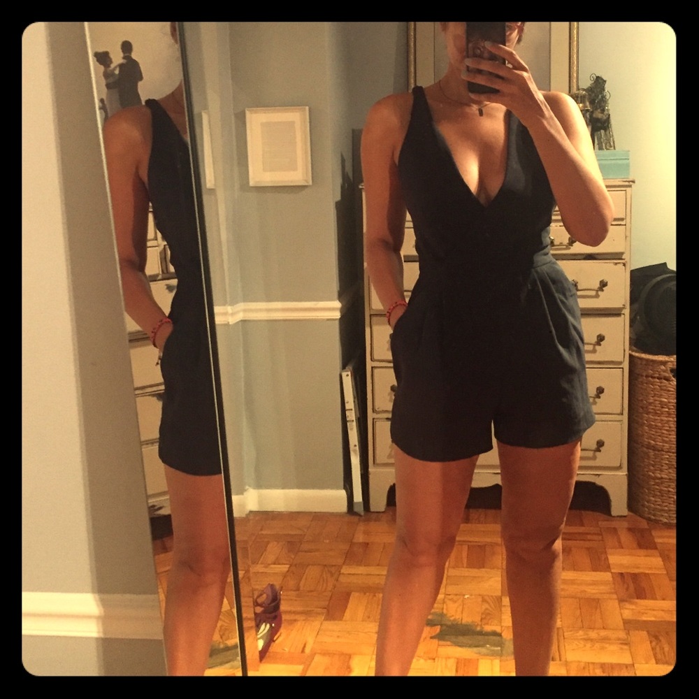Deep V sexy romper from Maje
